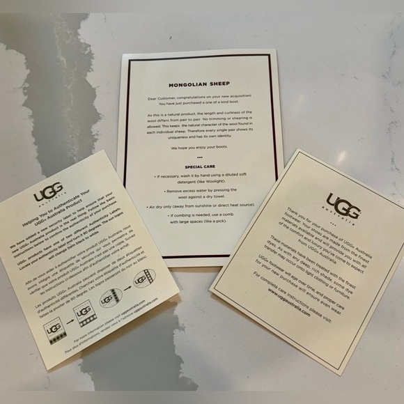 UGG Lida Mongolian Black Suede Shearling Fur Cuff Classic Boot Size US 7 - Picture 4 of 4